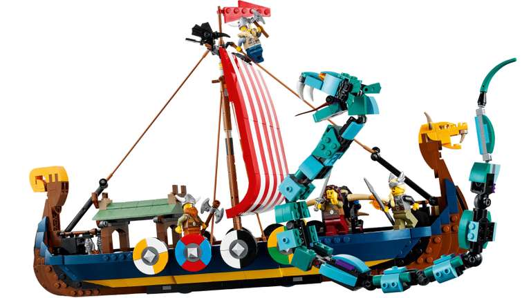 LEGO Creator 3 in 1 - Wikingerschiff mit Midgardschlange (31132) für 83,99 Euro / EOL seit 12/2023 [Toys for fun]