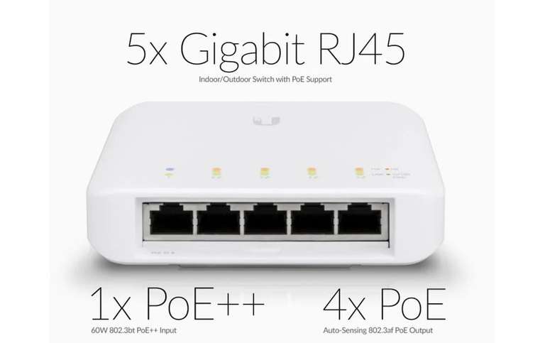 Ubiquiti Unifi Switch USW-Flex Outdoor IP55 (4x Gbit PoE+ Out, 1x PoE++ In)