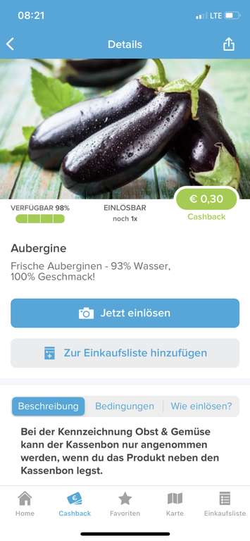 ~Aldi Nord~ Auberginen im Angebot und Marktguru gibt 0,30€ Cashback