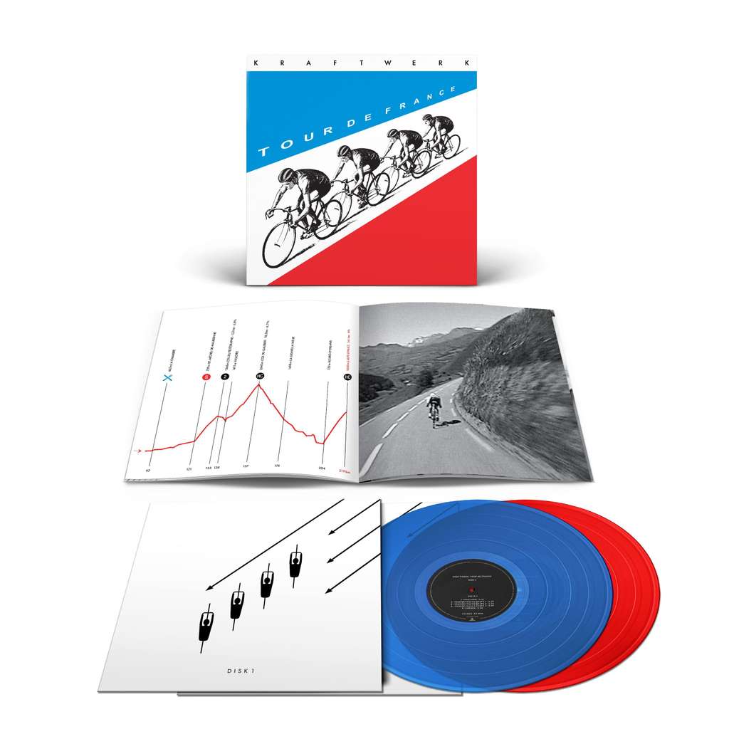 Kraftwerk – Tour De France (2009 Remaster) als Doppel-LP in blauem & rotem 180g-Vinyl für 32,99 € bei Amazon