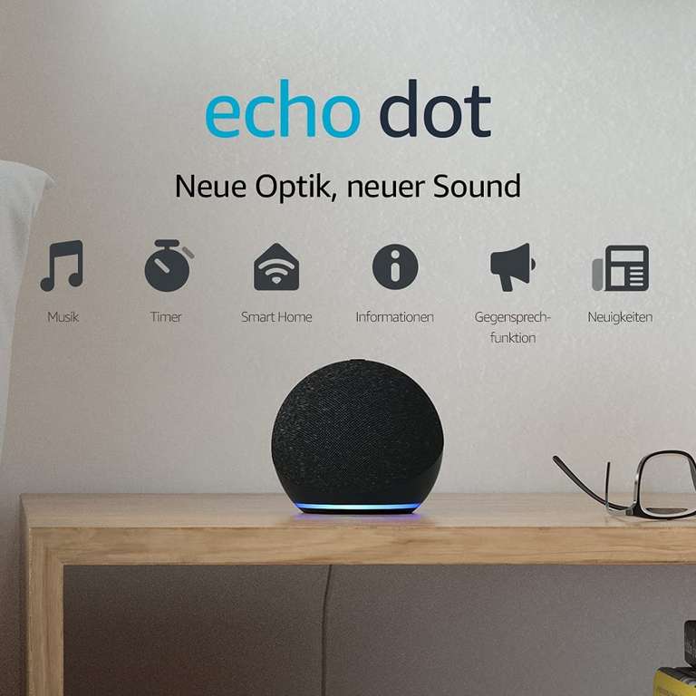 Amazon Echo Dot (4. Generation) + Philips Hue White E27 LED Lampe Doppelpack | smarter Speaker und Lampen | mit Alexa steuerbar