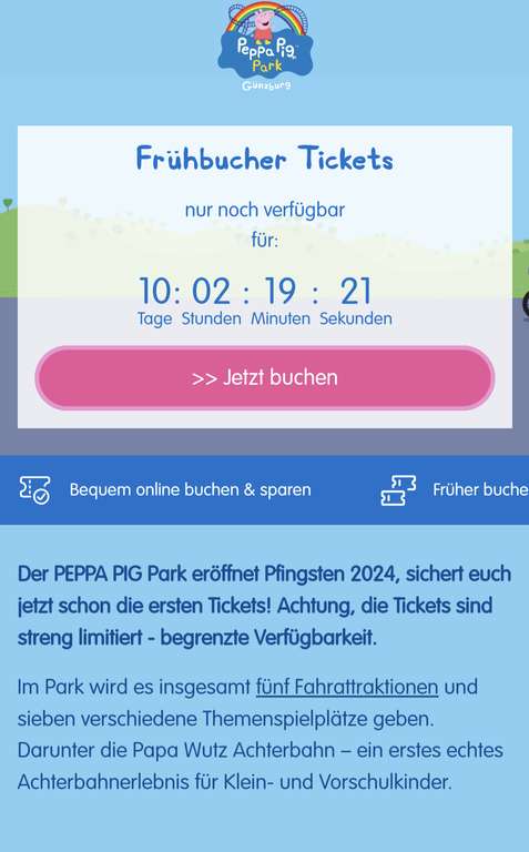 Peppa Pig Land in Günzburg (Bayern): Kauft die Tickets mit Frühbucherrabatt von 22€