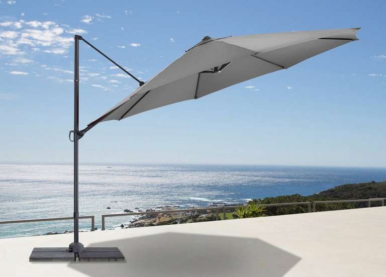 Ampelschirm Gartenschirm Marbella, garten gut, abknickbar, mit Schirmständer