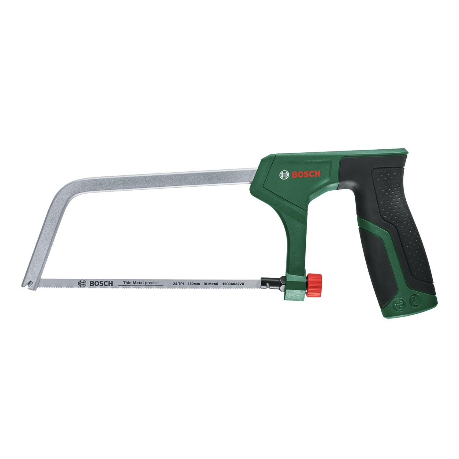 Bosch Bügelsäge 150mm (Mini-Bügelsäge mit robustem Bimetall-Sägeblatt, für Metall, Kunststoff, Weichholz; 24 TPI; Softgrip) @Prime