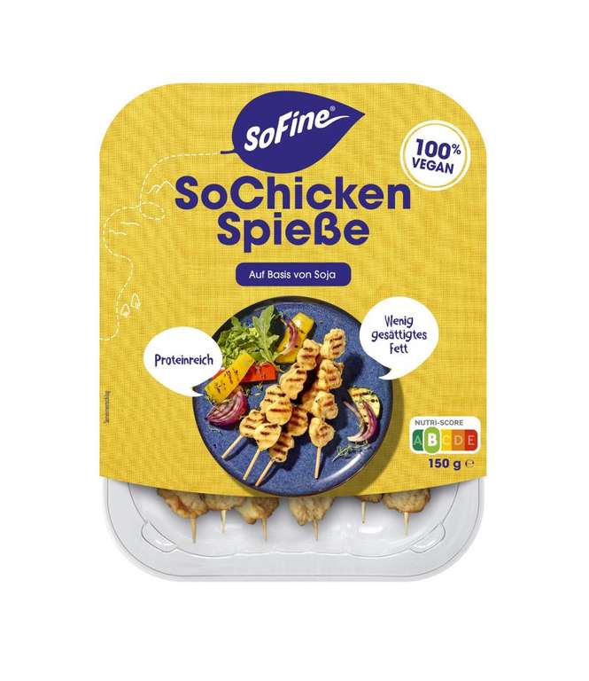 [Netto MD | Scondoo] SoFine SoChicken Burger o. Spieße für 1,49 € pro Packung (Angebot + Netto-App) - vegan