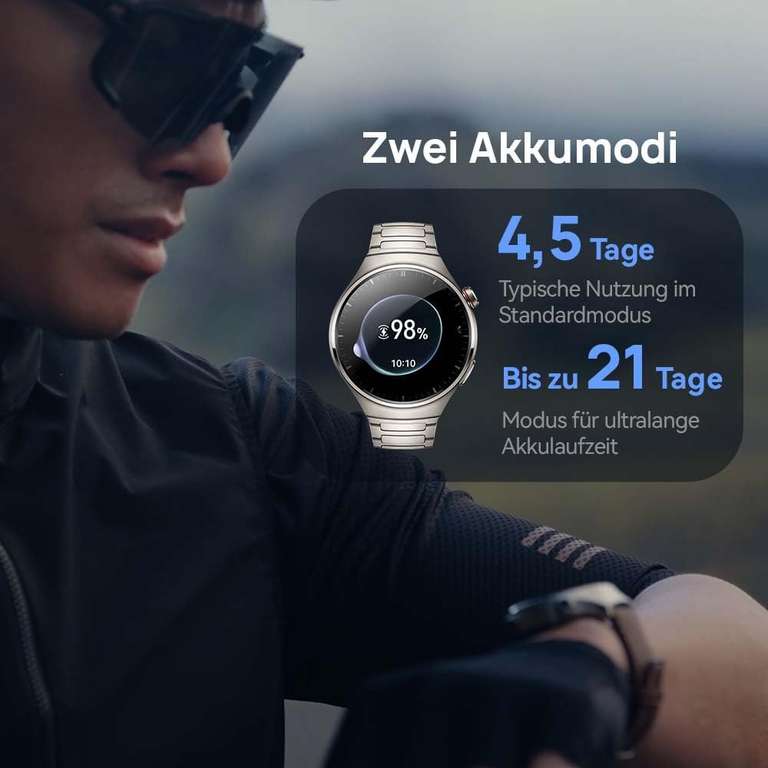 HUAWEI Watch 4 Pro Classic LTE 48mm Smartwatch, Titanlegierung Gehäuse, Leder Armband, Dunkel Braun