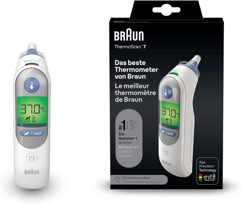 Braun ThermoScan 7 Ohrthermometer (Neuware in geöffneter und beschädigter Verpackung) (VGP 49,83€)