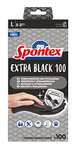 [PRIME/Sparabo] Spontex Extra Black Einmalhandschuhe aus Vinyl, ungepudert und latexfrei, vielseitig einsetzbar, 100er Pack, schwarz