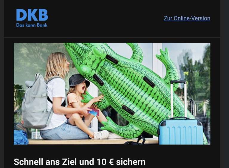 DKB Urlaubsbonus 10€ - personalisiert