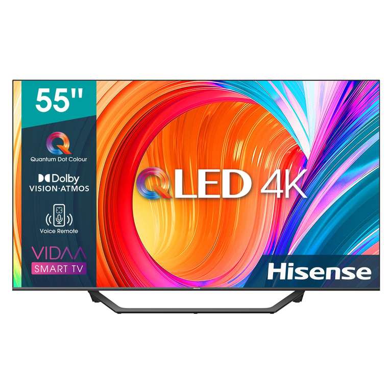 HISENSE 55A7HQ QLED TV (55 Zoll (139 cm), 4K UHD, HDR, Smart TV, Sprachsteuerung (Alexa, Google Assistant), Aufnahmefunktion