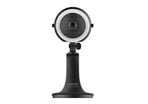 Movo WebMic HD Pro - Gute Webcam mit integriertem Mikrofon und Ringlicht (Prime)