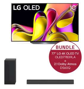 [Neukunden] LG OLED77B39LA + DS60Q Soundbar + 300€ Cashback (B3 OLED TV, 77", UHD, 120Hz, 2x Triple Tuner, 2x HDMI 2.1 & 2x 2.0, webOS 23)