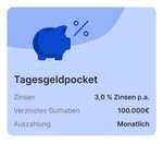 C24 Bank 3% aufs Tagesgeld-Pocket ab 12.4.24 bis 100.000 €, Monatliche Zinsgutschrift, Neu- & Bestandskunden, DE Einlagensicherung