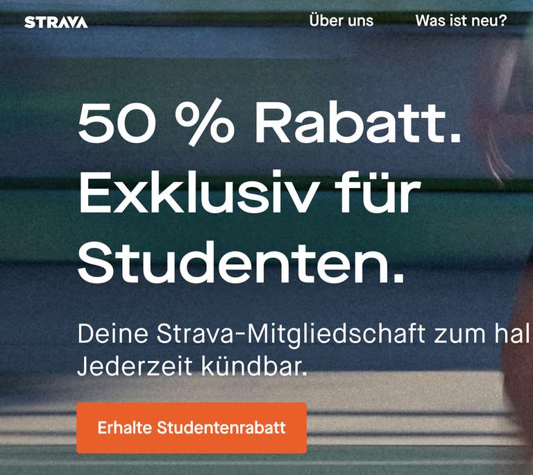 Strava Premium Mitgliedschaft - 50% Studentenrabatt
