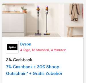 [Dyson + Shoop] 7% Cashback + 30€ Shoop-Gutschein* + Gratis Zubehör