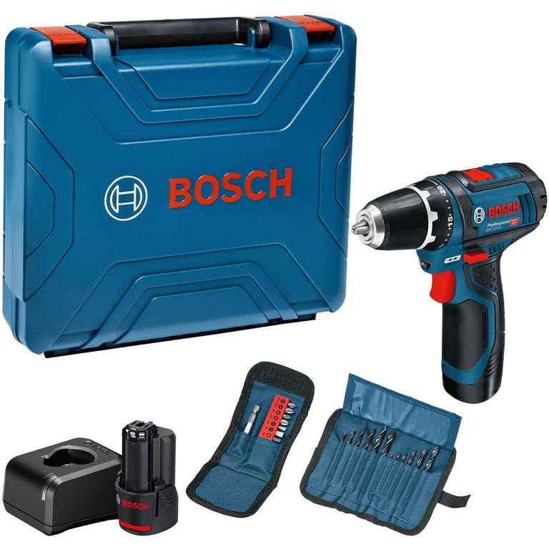 Bosch Professional GSR 12V-15 + 2 Akkus und Zubehör
