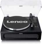 [Bestpreis] Lenco LS-430BK/BN Plattenspieler (4 eingebaute Lautsprecher, Bluetooth für Handy/Tablet, 33 oder 45 rpm, Staubschutzhülle)