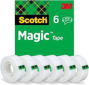 [Prime] Scotch Magic Tape - 6 Rollen, 19 mm × 33 m - Unsichtbares Klebeband