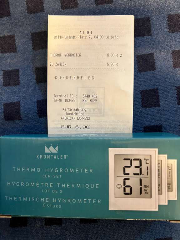 [ALDI Nord L-Hbf] Krontaler Thermo-Hygrometer 3er Set