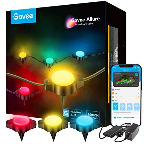 Govee ‎Allure Smarte Bodenleuchte (10.9m Gesamtlänge, 15 RGBIC-LEDs à 80lm auf 7.5m, WLAN, Bluetooth, App, Alexa, IP67)