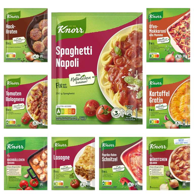 Sammeldeal Knorr Fix z.B. Spaghetti Napoli 1x 39g (Prime Spar-Abo)