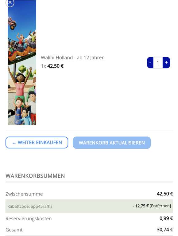 [LIDL Plus App] -30% auf Tageskarten für Bobbejaanland, Walibi Holland, Hellendoorn und Plopsaland der Panne