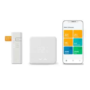 tado Smartes Thermostat Starter Kit V3+ in Weiß oder Black Edition - für Wohnungen mit Raumthermostat (Verkabelt, 1x Thermostat, 1x Bridge)