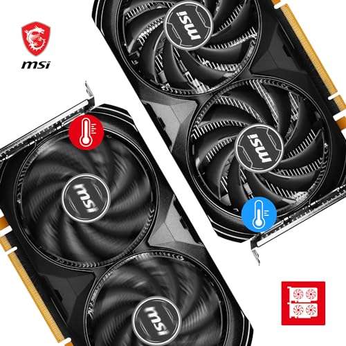 MSI GeForce RTX 4060 Ti Ventus 2X Black 16G OC Grafikkarte -NVIDIA RTX 4060 Ti, 16GB GDDR6 Speicher, 18Gbps, PCIe 4.0, DLSS3