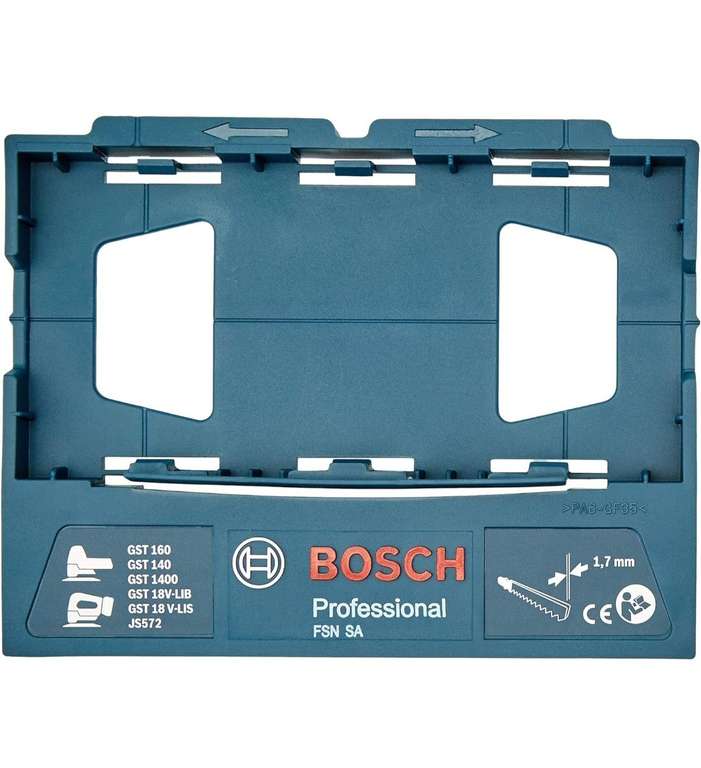 Bosch Professional Stichsäge Zubehör FSN SA (Adapter für geführte Geradschnitte mit Stichsägen auf Führungsschiene,1x Stichsägeblatt, PRIME