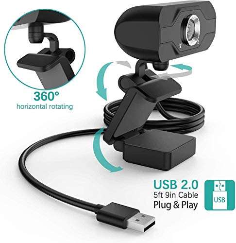 PIPRE PC-Webcam mit Mikrofon 1080P FHD, Plug-and-Play-USB-Webcam mit Datenschutzabdeckung (Prime)
