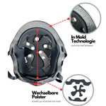 Rugged Leichter Helm mit Verstellung und Magnetverschluss zum Skaten / Inlinen / Rollschuhfahren in weiß/Größe L