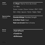 INBUS Flow 73424 Schraubendreher inkl. 12 Bits, mit FlowDrive & HybridTouch — Das Original