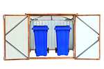[Amazon] Duramax Mülltonnenbox / Unterstand für 2 Mülltonnen mit Öffnung von oben und abschließbaren Doppeltüren, Lagerunterstand aus Metall