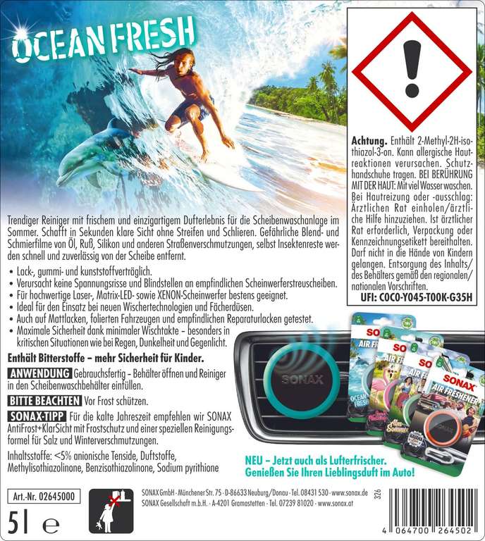 SONAX 02645000 ScheibenReiniger gebrauchsfertig Ocean-fresh
