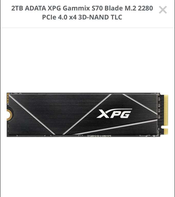Adata XPG Gammix S70 Blade 2 TB M2 SSD