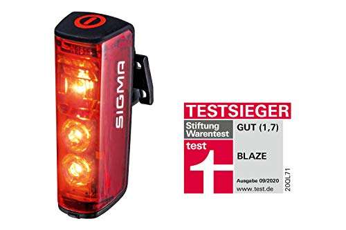 [Amazon prime] SIGMA SPORT - Blaze | LED Fahrradlicht |mit Bremslicht, StVZO, Akku, . Testsieger Stiftung Warentest.