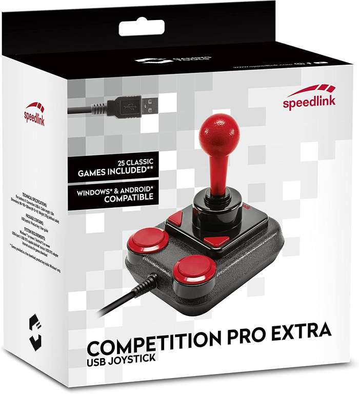 [Prime] Speedlink Competition Pro Extra USB Joystick (PC per DirectInput oder Android via OTG-Adapter, inkl. 25 Retro-Spielen als Download)
