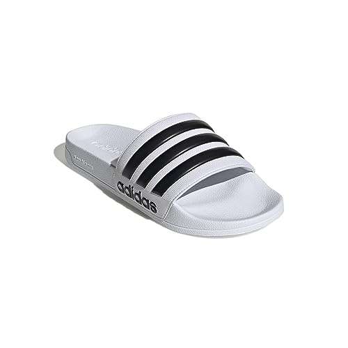 adidas Unisex Adilette Shower 3-Stripes Slides Schlappen, weiß @ Amazon Prime