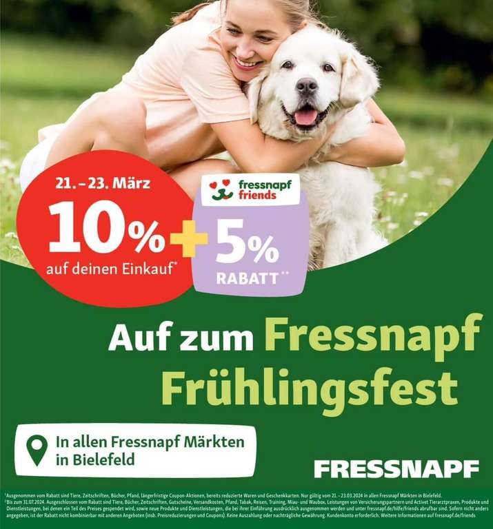 Frühlingsfest bei Fressnapf Bielefeld 10%+5% auf (fast) alles
