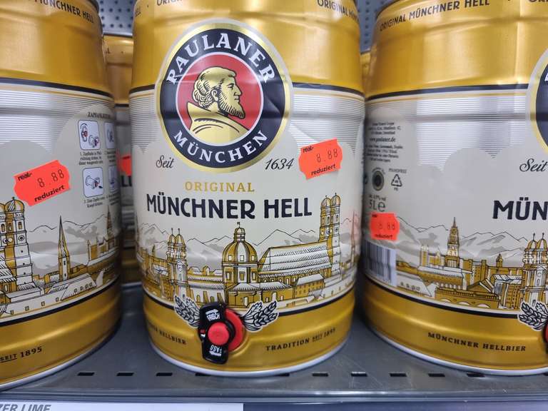 Lokal:Dortmund Aplerbeck Real Räumungsverkauf u.a.Paulaner Münchner Hell Partyfass 5l für 8,88 €