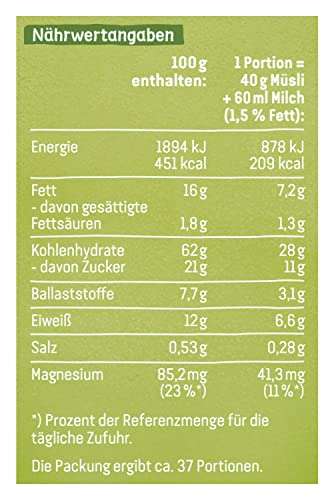 Dr. Oetker Vitalis Knuspermüsli klassisch, Knuspriges Frühstücksmüsli mit Rosinen, 7er Packung (7 x 600g) Spar-Abo