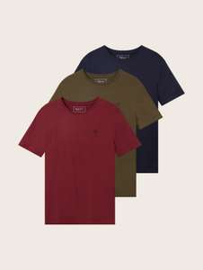 Tom Tailor Winter Sale: z.B. T-Shirts im Dreierpack | verschiedene Farben, Gr. XS - XL, ab 15,19 + VSK (100% Baumwolle)