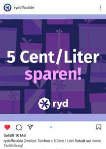 Ryd App 5 Cent pro Liter