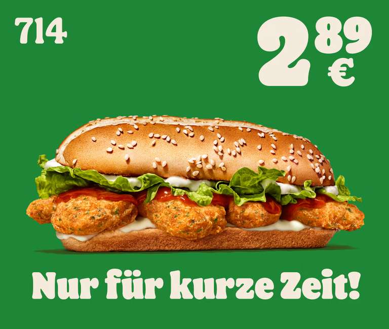 Long Nugget Burger fr 2,99 & Plant-based fr 2,89 at Burger King |  mydealz