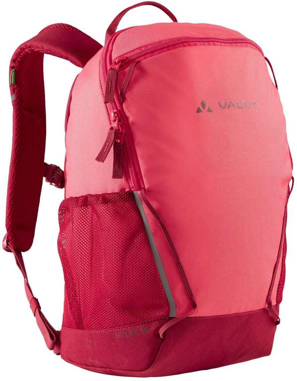 VAUDE Hylax 15 in bright pink | gepolsterter Rücken | reflektierende Elemente | abnehmbarer Gurtband-Hüftgurt | 2 Netz-Außentaschen