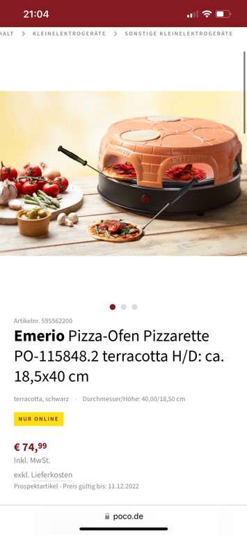 Pizzarette Pizzaofen Emerio