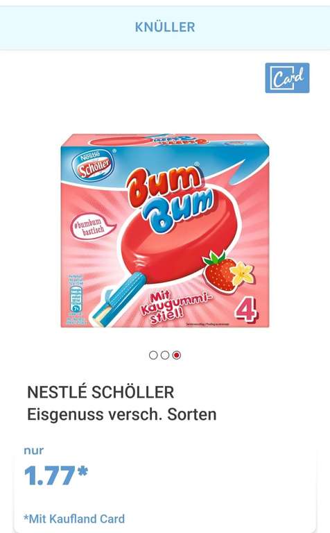 Kaufland Nestlé Schöller versch. Sorten Eis - Big Sandwich, Bum Bum, Pirulo Kaktus mit Kaufland Card
