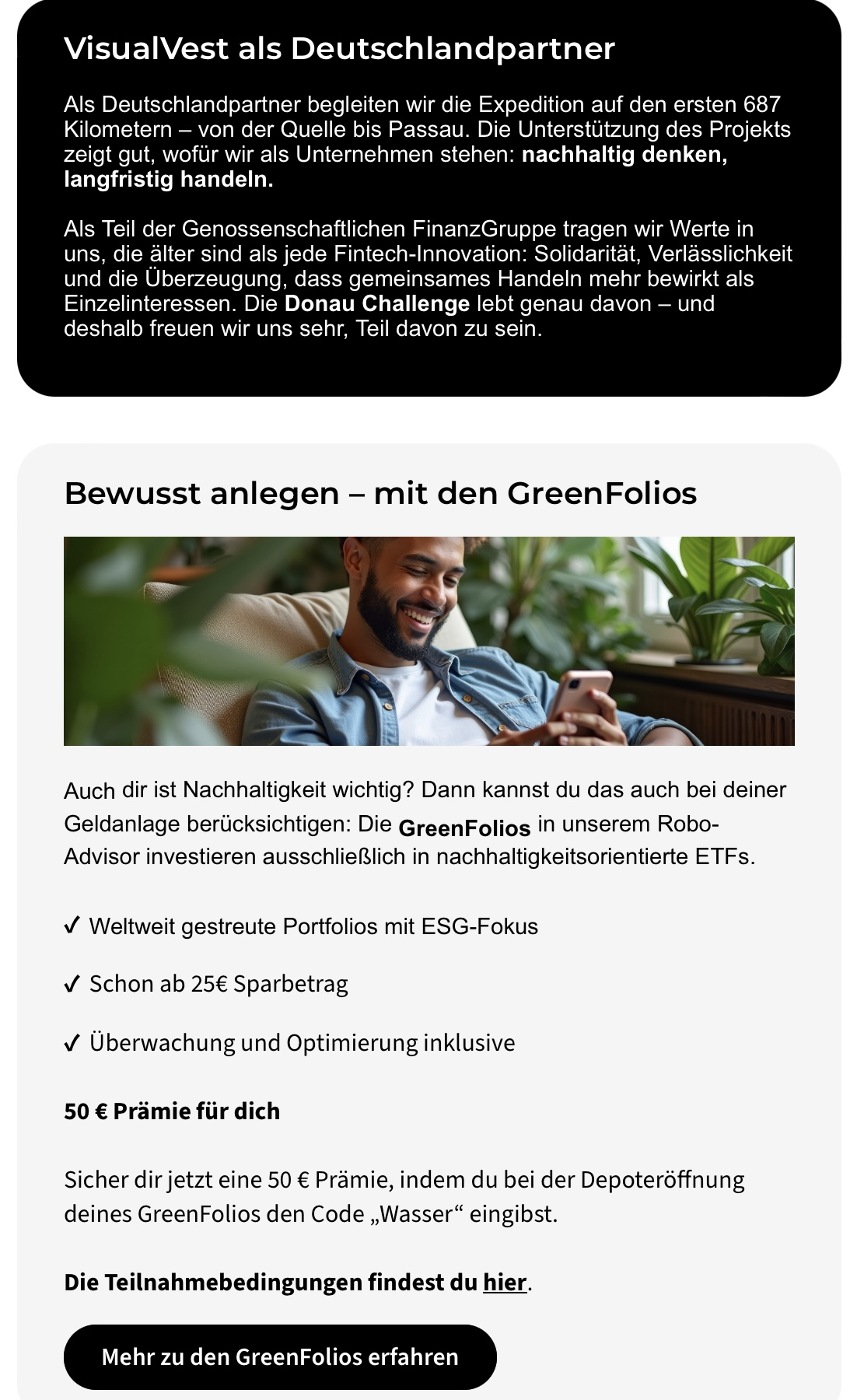 VisualVest | Robo-Advisor | 50€ Bonus | teilw. für Neukunden und Bestandskunden