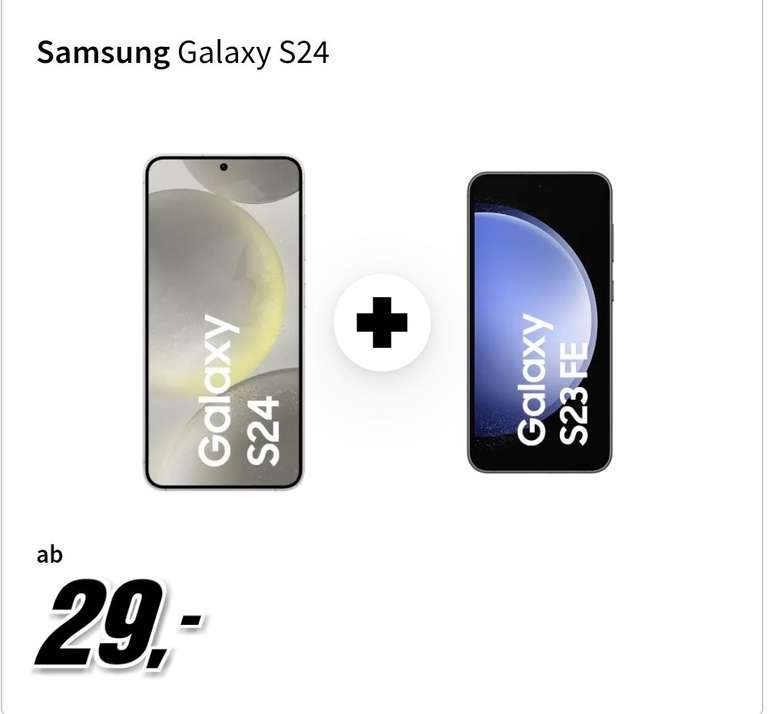 DoppelSIM Aktion - 2x Mobile Unlimited 300mbit mit einem Samsung Galaxy S24 + Samsung Galaxy S23 FE 128GB