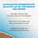 Garnier Sonnenschutzmilch Ambre Solaire Sensitive expert+ LSF 50+, für helle und empfindliche Haut, 175ml [Prime Spar-Abo]